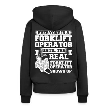 Conducteur de chariot élévateur Élévateur - Sweat à capuche Premium bio Femme - noir - Dos - Julia (174cm)