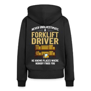 Conducteur de chariot élévateur Élévateur - Sweat à capuche Premium bio Femme - noir - Dos - Julia (174cm)