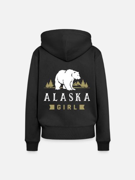 Alaska Mädchen - Frauen Premium Bio Hoodie - Schwarz