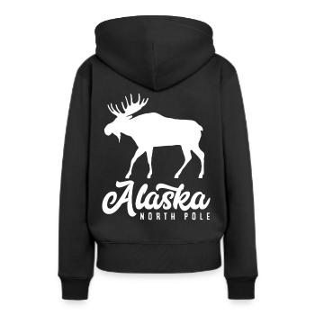 Pôle Nord de l’Alaska - Sweat à capuche Premium bio Femme - noir - Dos - Julia (174cm)