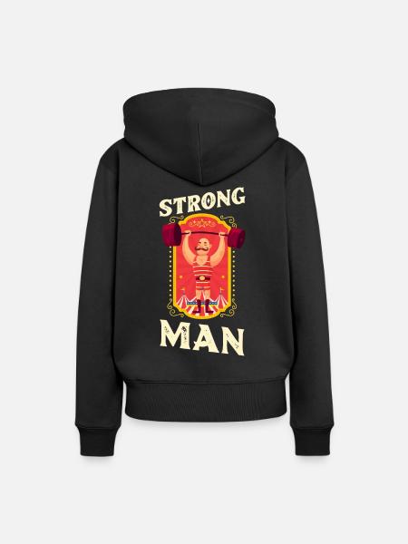 Zirkus Starker Mann - Frauen Premium Bio Hoodie - Schwarz