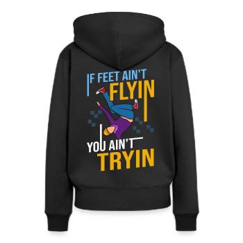 Breakdance Musik Breaking BBoy Bgirl - Frauen Premium Bio Hoodie - Schwarz - Hinten - Julia (174cm)