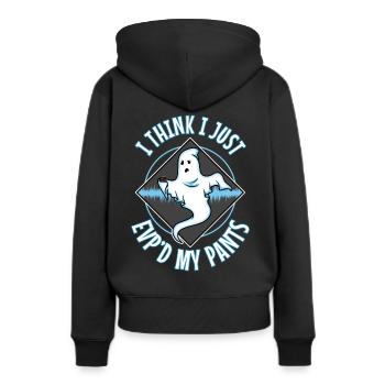 I Think I Just EVP'd My Pants - Frauen Premium Bio Hoodie - Schwarz - Hinten - Julia (174cm)
