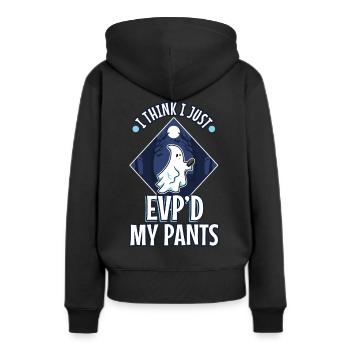 I Think I Just EVP'd My Pants - Frauen Premium Bio Hoodie - Schwarz - Hinten - Julia (174cm)