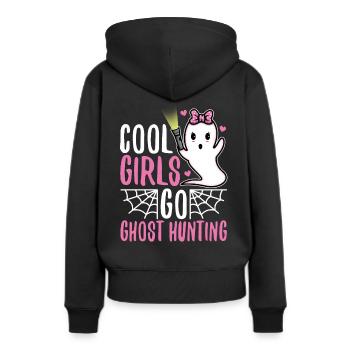 Cool girls go ghost hunting - Frauen Premium Bio Hoodie - Schwarz - Hinten - Julia (174cm)