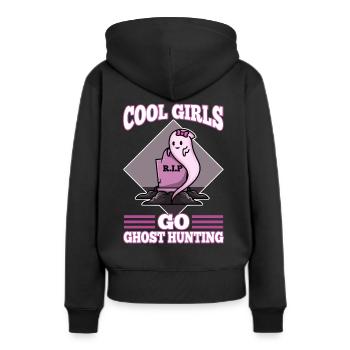 Cool girls go ghost hunting - Frauen Premium Bio Hoodie - Schwarz - Hinten - Julia (174cm)