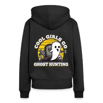 Cool girls go ghost hunting - Frauen Premium Bio Hoodie - Schwarz - Hinten - Julia (174cm)