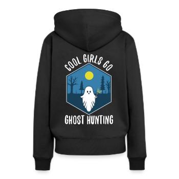 Cool girls go ghost hunting - Frauen Premium Bio Hoodie - Schwarz - Hinten - Julia (174cm)