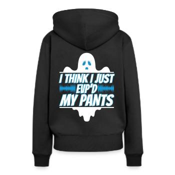 I Think I Just EVP'd My Pants - Frauen Premium Bio Hoodie - Schwarz - Hinten - Julia (174cm)