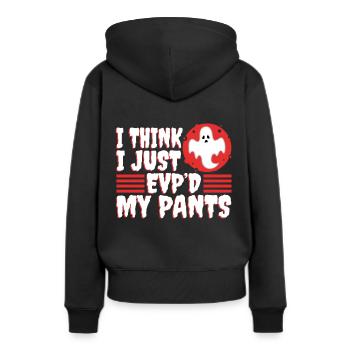 I Think I Just EVP'd My Pants - Frauen Premium Bio Hoodie - Schwarz - Hinten - Julia (174cm)