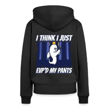 I Think I Just EVP'd My Pants - Frauen Premium Bio Hoodie - Schwarz - Hinten - Julia (174cm)