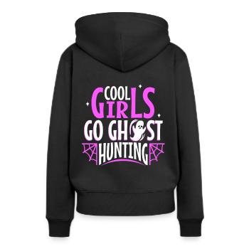 Cool girls go ghost hunting - Frauen Premium Bio Hoodie - Schwarz - Hinten - Julia (174cm)