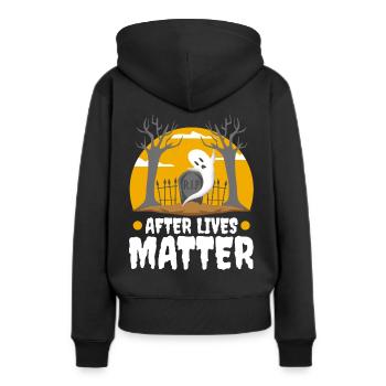 After Lives Matter - Frauen Premium Bio Hoodie - Schwarz - Hinten - Julia (174cm)