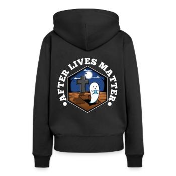 After Lives Matter - Frauen Premium Bio Hoodie - Schwarz - Hinten - Julia (174cm)