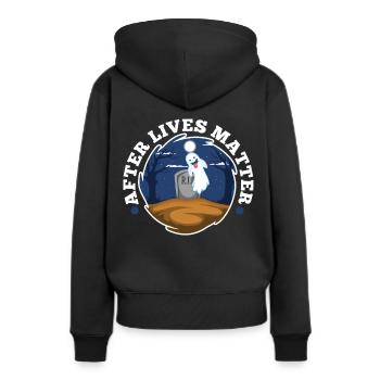 After Lives Matter - Frauen Premium Bio Hoodie - Schwarz - Hinten - Julia (174cm)