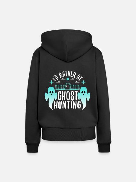 I'd Rather Be Ghost Hunting - Frauen Premium Bio Hoodie - Schwarz