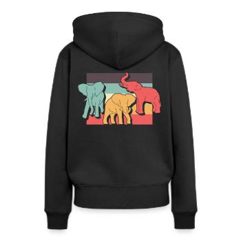 Pachydermes Vintage Elephant - Sweat à capuche Premium bio Femme - noir - Dos - Julia (174cm)