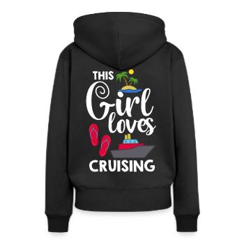 Croisière Croisière Croisière Croisière - Sweat à capuche Premium bio Femme - noir - Dos - Julia (174cm)