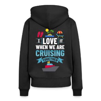 Croisière Croisière Croisière Croisière - Sweat à capuche Premium bio Femme - noir - Dos - Julia (174cm)