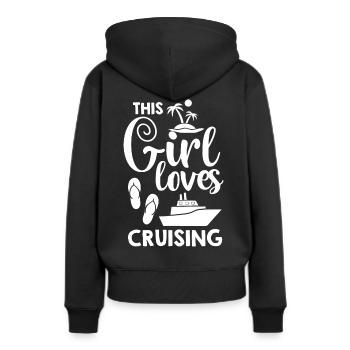 Croisière Croisière Croisière Croisière - Sweat à capuche Premium bio Femme - noir - Dos - Julia (174cm)