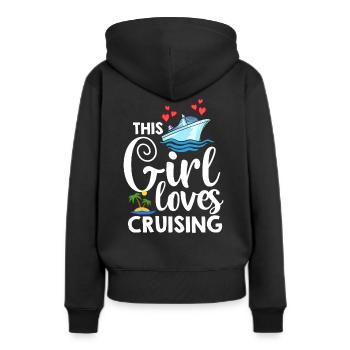 Croisière Croisière Croisière Croisière - Sweat à capuche Premium bio Femme - noir - Dos - Julia (174cm)