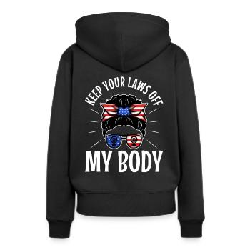 Gardez vos lois hors de mon corps - Sweat à capuche Premium bio Femme - noir - Dos - Julia (174cm)