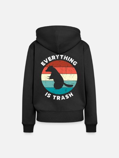 Waschbär Müll - Frauen Premium Bio Hoodie - Schwarz