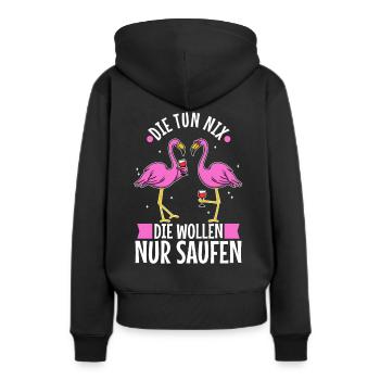 Die tun nix die wollen nur saufen - Frauen Premium Bio Hoodie - Schwarz - Hinten - Julia (174cm)