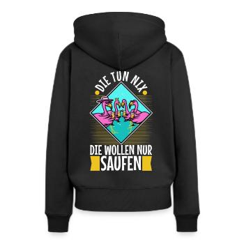 Die tun nix die wollen nur saufen - Frauen Premium Bio Hoodie - Schwarz - Hinten - Julia (174cm)