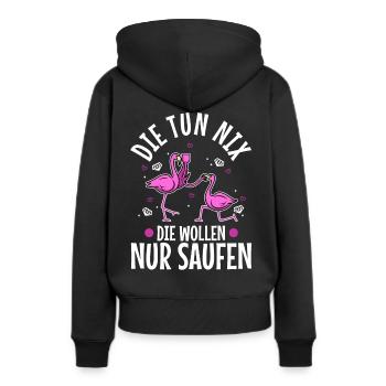 Die tun nix die wollen nur saufen - Frauen Premium Bio Hoodie - Schwarz - Hinten - Julia (174cm)