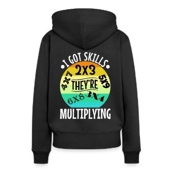 J’ai acquis des compétences qu’ils multiplient - Sweat à capuche Premium bio Femme - noir - Dos - Julia (174cm)