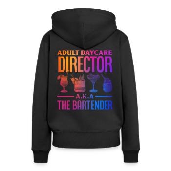 Barkeeper - Frauen Premium Bio Hoodie - Schwarz - Hinten - Julia (174cm)