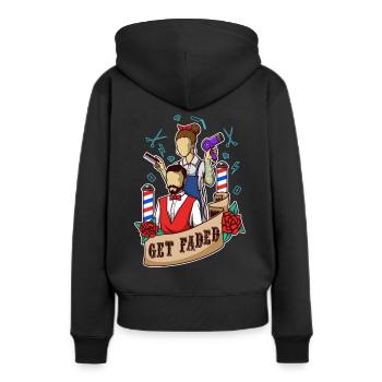 Obtenez Faded Baber - Sweat à capuche Premium bio Femme - noir - Dos - Julia (174cm)