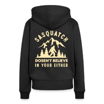 Bigfoot Hunter Mythe Créature Créature - Sweat à capuche Premium bio Femme - noir - Dos - Julia (174cm)