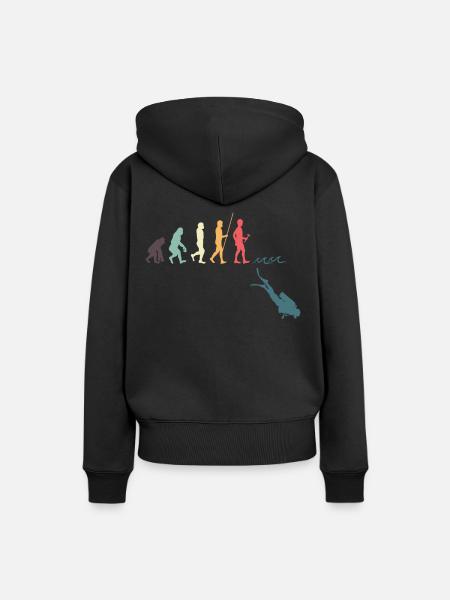 Tauchen Evolution - Frauen Premium Bio Hoodie - Schwarz