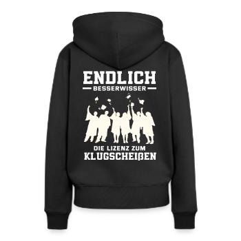 Doktortitel Bachelortitel Master Abschluss - Frauen Premium Bio Hoodie - Schwarz - Hinten - Julia (174cm)