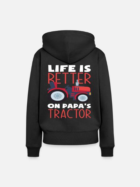 Bauer Lokaler Bio Bauer - Frauen Premium Bio Hoodie - Schwarz