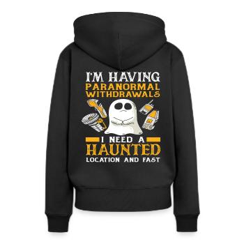Geisterjagen Paranormal Spuken - Frauen Premium Bio Hoodie - Schwarz - Hinten - Julia (174cm)