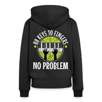 88 keys 10 fingers no problem - Frauen Premium Bio Hoodie - Schwarz - Hinten - Julia (174cm)