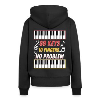 88 keys 10 fingers no problem - Frauen Premium Bio Hoodie - Schwarz - Hinten - Julia (174cm)