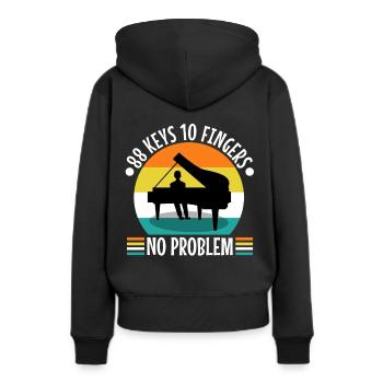88 keys 10 fingers no problem - Frauen Premium Bio Hoodie - Schwarz - Hinten - Julia (174cm)