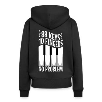 88 keys 10 fingers no problem - Frauen Premium Bio Hoodie - Schwarz - Hinten - Julia (174cm)