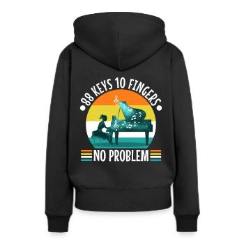 88 keys 10 fingers no problem - Frauen Premium Bio Hoodie - Schwarz - Hinten - Julia (174cm)