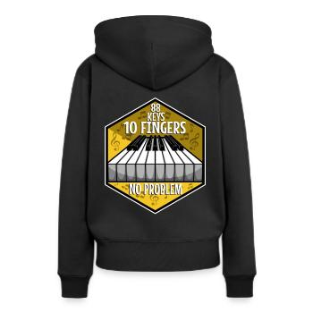 88 keys 10 fingers no problem - Frauen Premium Bio Hoodie - Schwarz - Hinten - Julia (174cm)
