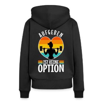 Abandonner n’est pas une option - Sweat à capuche Premium bio Femme - noir - Dos - Julia (174cm)