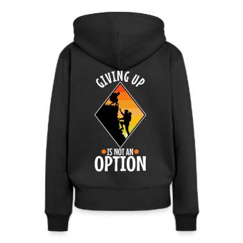 Abandonner n’est pas une option - Sweat à capuche Premium bio Femme - noir - Dos - Julia (174cm)