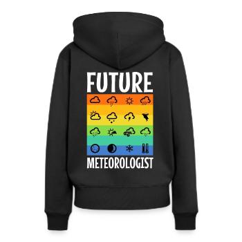 Futur météorologue - Sweat à capuche Premium bio Femme - noir - Dos - Julia (174cm)