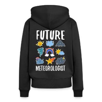 Futur météorologue - Sweat à capuche Premium bio Femme - noir - Dos - Julia (174cm)