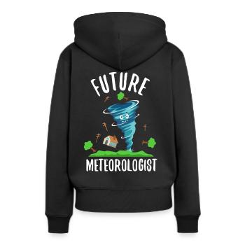 Futur météorologue - Sweat à capuche Premium bio Femme - noir - Dos - Julia (174cm)