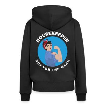 Haushälterin Putzfrau Stark - Frauen Premium Bio Hoodie - Schwarz - Hinten - Julia (174cm)